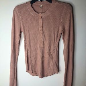 Free People Intimately Long Sleeve Button Down Thermal